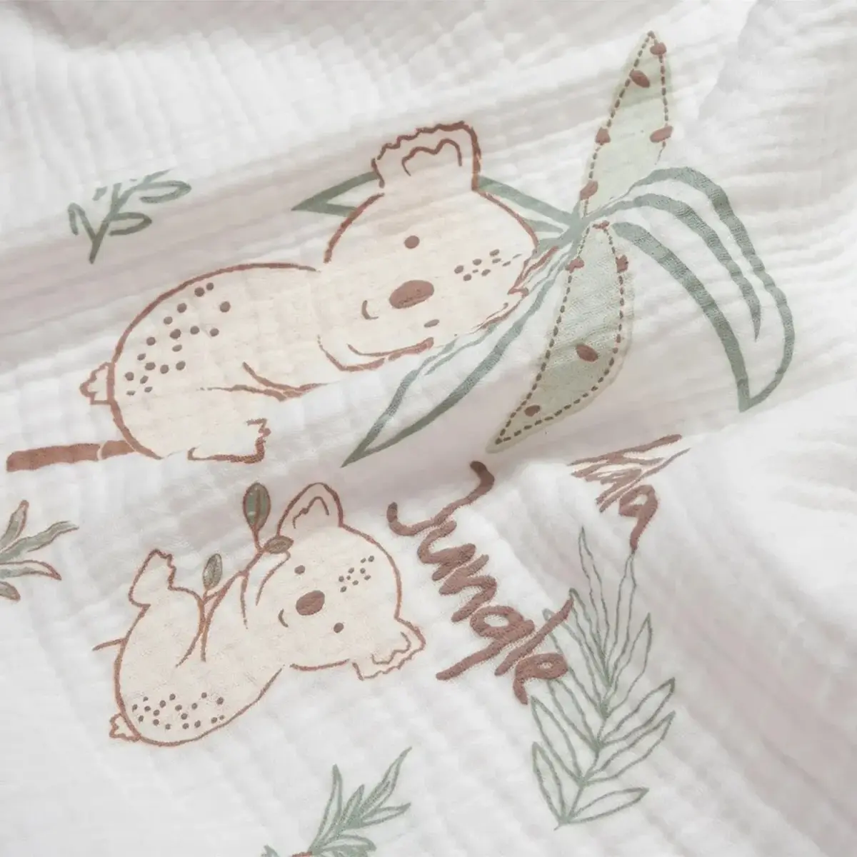 Bibaby Organik Müslin Battaniye Koala Jungle Mint