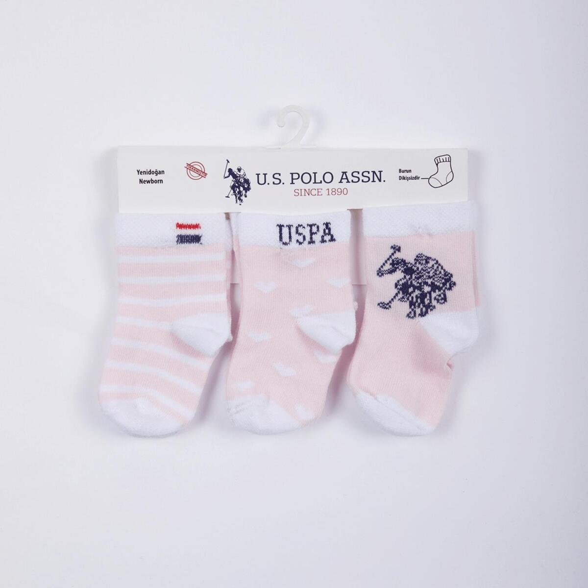 U.S Polo Çorap Soket Açık Pembe