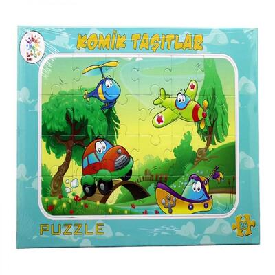 Laço Kids Frame Puzzle Komik Taşıtlar