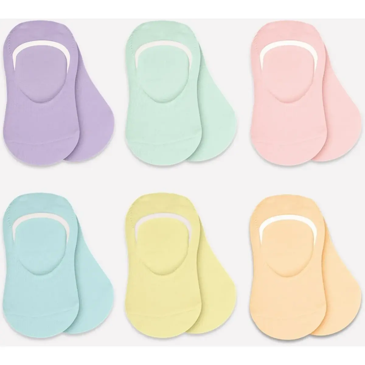 Bibaby Çorap Babet 6lı Silikonlu Pastel