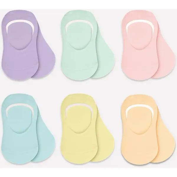 Bibaby Çorap Babet 6lı Silikonlu Pastel
