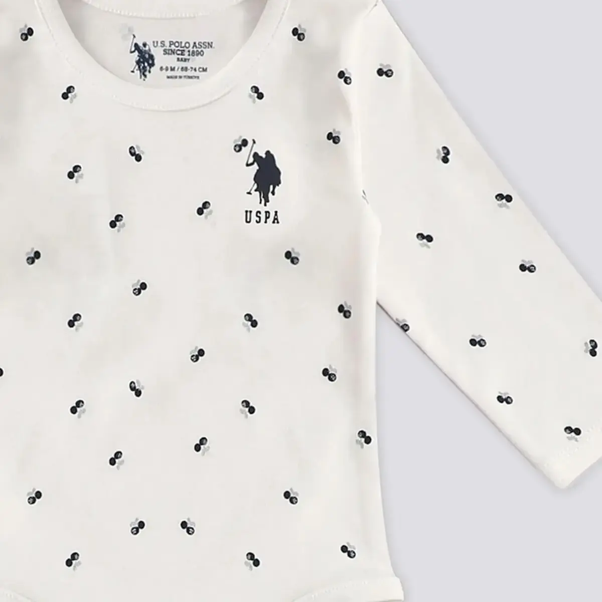 U.S. Polo 2li Takım Bodyli Krem Desenli