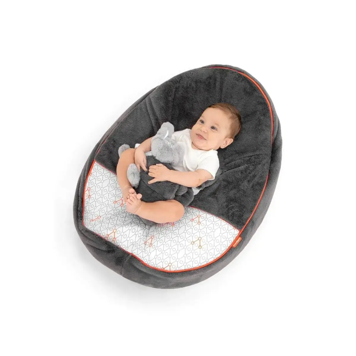 Gezenbebe Comfy Dolgulu Bebek Pufu Charcoal