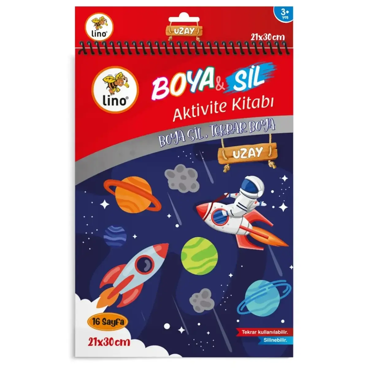 Lino Boya Sil Aktivite Boyama Kitabı Uzay(Silinebilir)