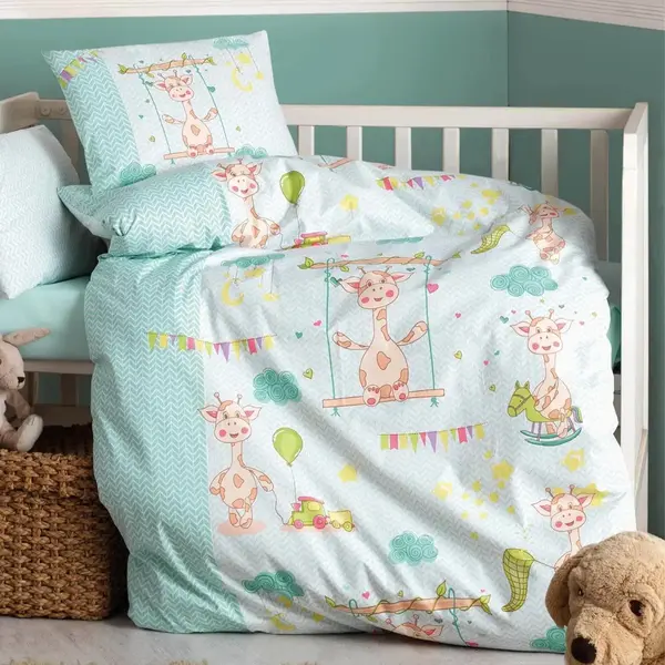 Cottonbox Bebek Nevresim Takımı Zürafa Yeşil