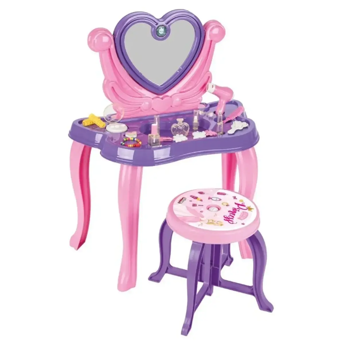 Pilsan Kalp Makyaj Masası 25 Aksesuar Pembe