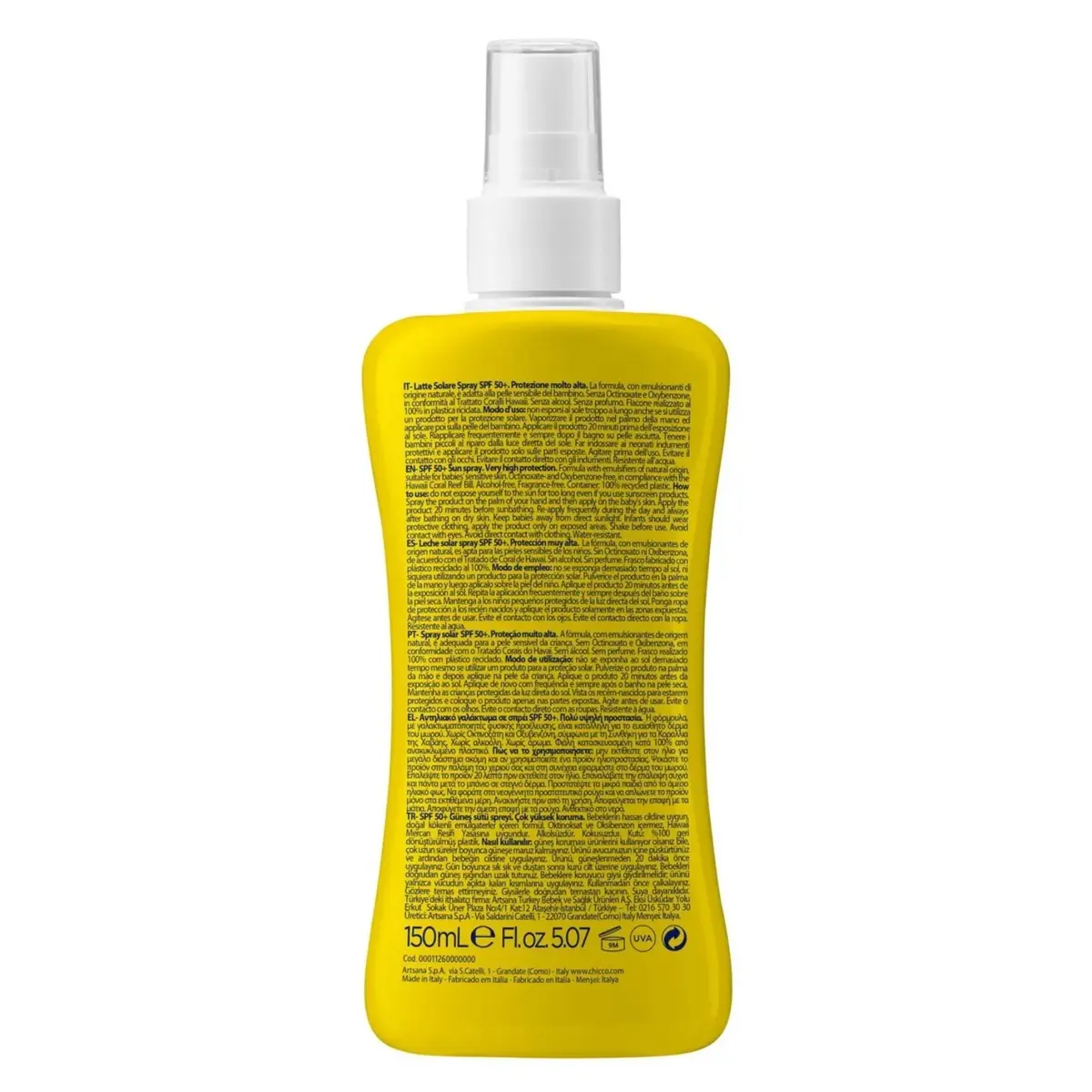 Chicco Güneş Spreyi 50+ Faktör 150 ml (Yeni)