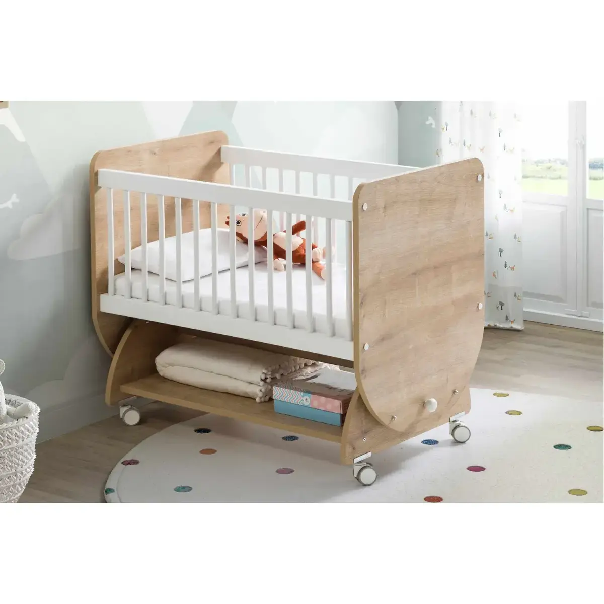 Pratik Sallanır Sepet Beşik 50x90cm Ahşap