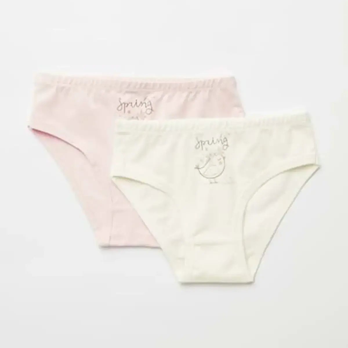 Natuline Organik Slip Likralı Spring Bird 2li Pembe - Ekru