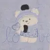 Mini Damla Battaniye Triko Love Nakışlı Mavi