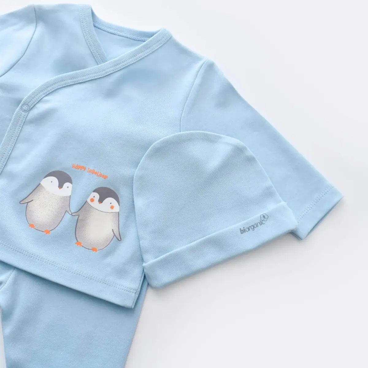 Bibaby Organik Hastane Çıkışı 5li Hello New Penguins Mavi