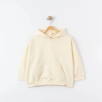 Tiffany Sweatshirt Kapüşonlu Oversize Theme Bej