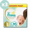 Prima Premium Care Bebek Bezi 1 Beden Yenidoğan 70li Ekonomik Paket x3