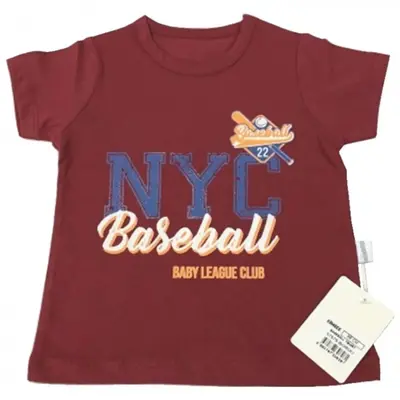 Bibaby T-Shirt Bimboo Baseball Bordo