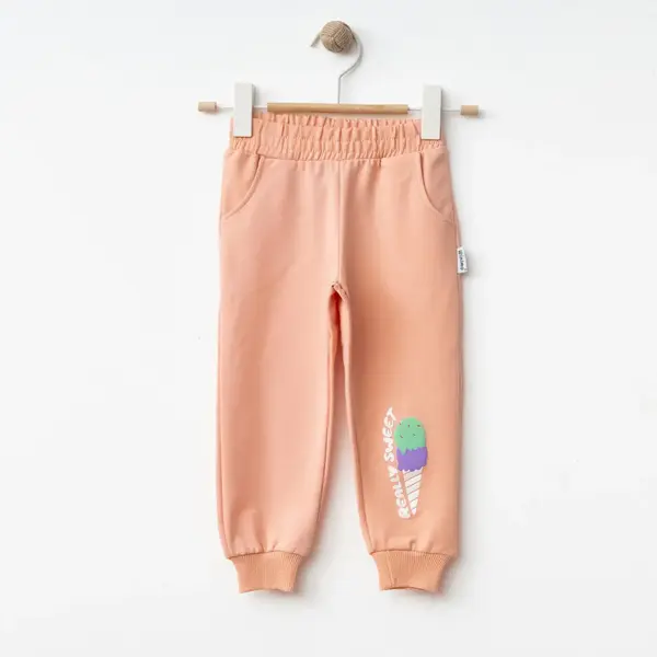 Winimo Çocuk Eşofman Altı Dondurma Baskılı Pudra