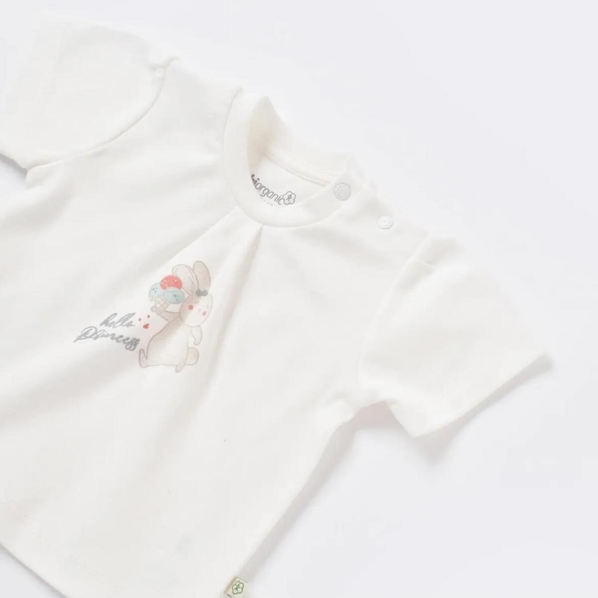 Bibaby Organik 2li Takım Şortlu Pretty Ears Mint - Ekru