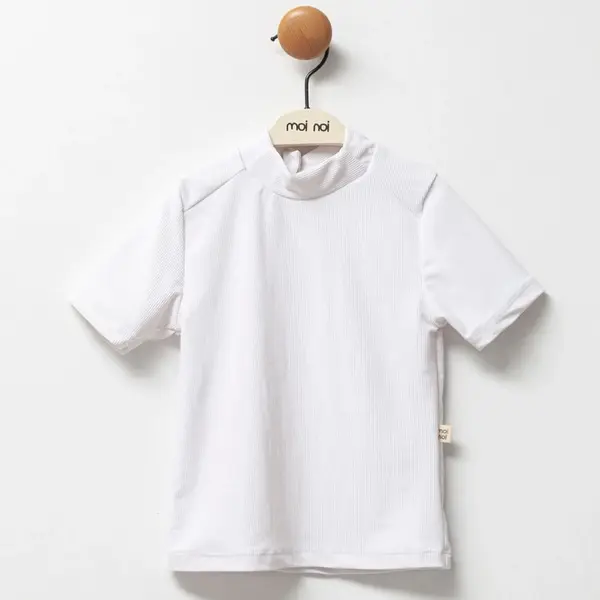 Moi Noi T-Shirt Mayo Çizgili Beyaz
