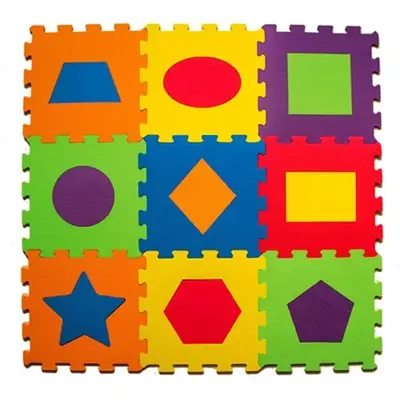 Eva Puzzle Oyun Matı Geometrik Şekiller 7 mm 33X33 cm