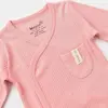 Bibaby Organik Body Kruvaze Eldivenli Soft Modal Pembe
