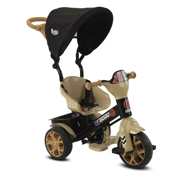 Babyhope Bobo Tenteli İtmeli Bisiklet Kahverengi