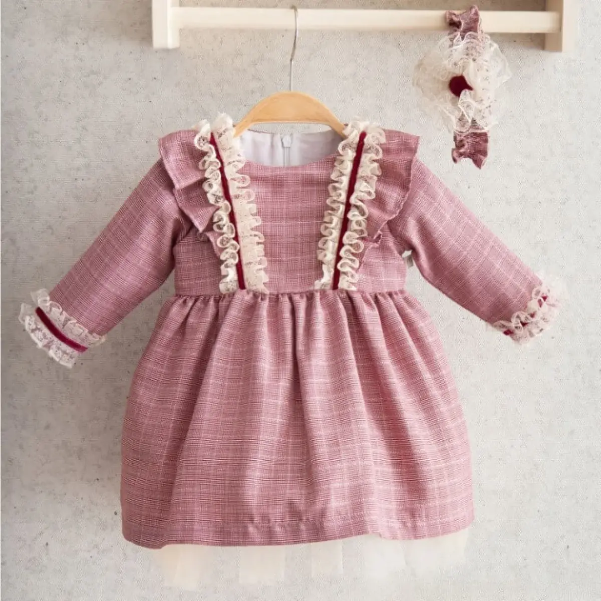 Miomini Elbise Windy Fırfır Dantelli Bordo