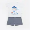 Bibaby 2li Takım Şortlu Little Pirates Bear Beyaz