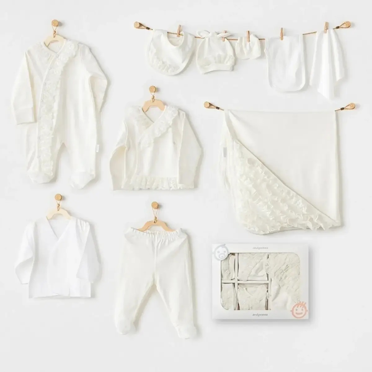 Andy Wawa Hastane Çıkışı 10lu Little Chic Girl Ekru Andy Wawa Hastane Çıkışı 10lu Little Chic Girl Ekru