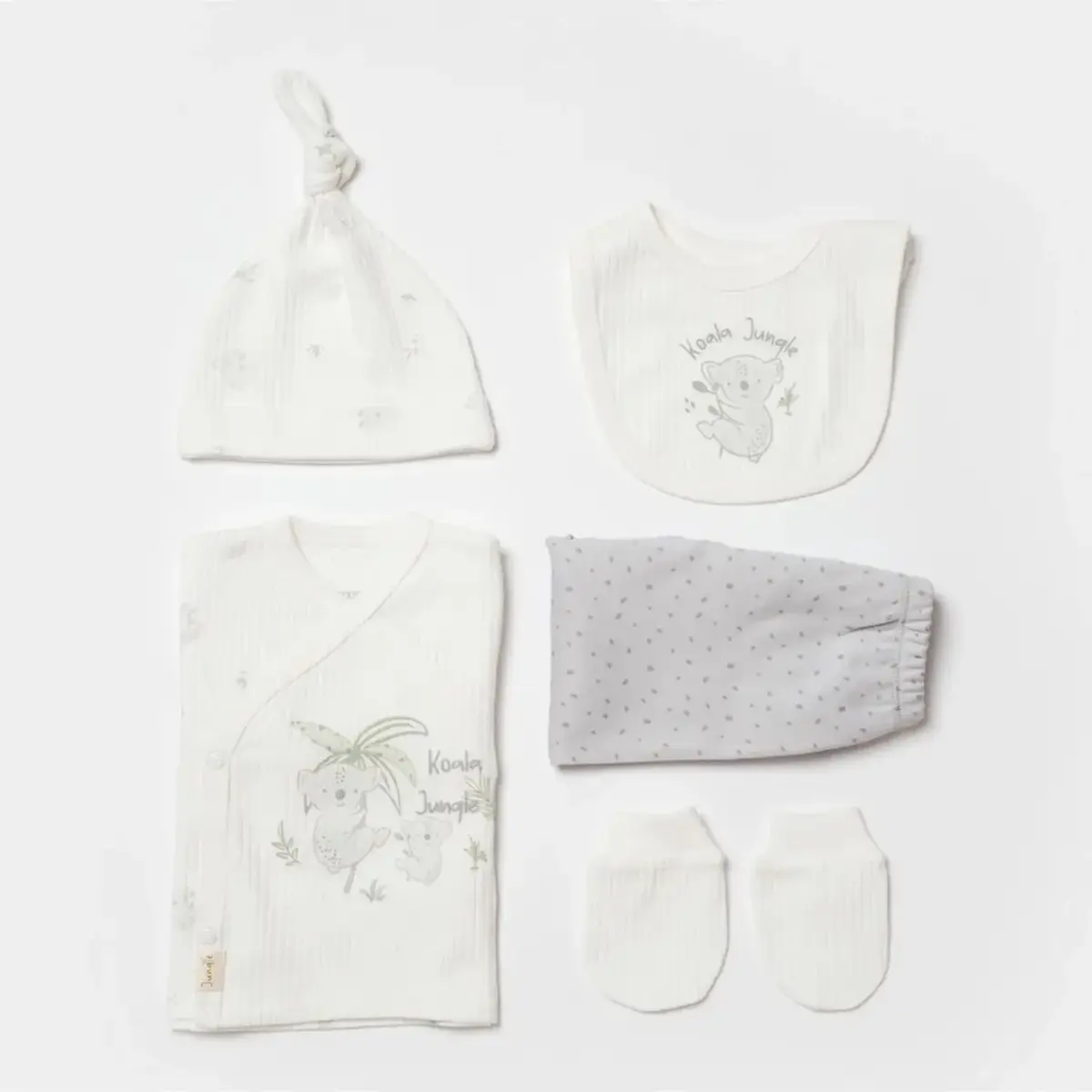 Bibaby Organik Hastane Çıkışı 5li Koala Jungle Gri