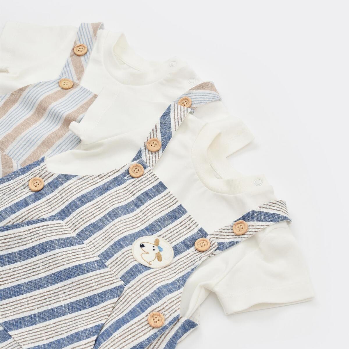 Bibaby Salopet Tulum Stripe Sytle Bej - Mavi