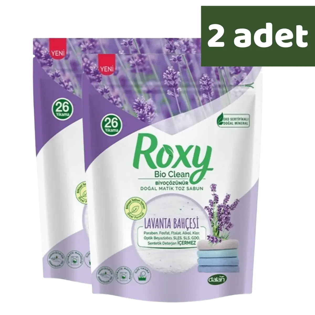 Dalan Roxy Matik Toz Sabun Lavanta Kokulu 800 gr x 2 Adet Dalan Roxy Matik Toz Sabun Lavanta Kokulu 800 gr x 2 Adet