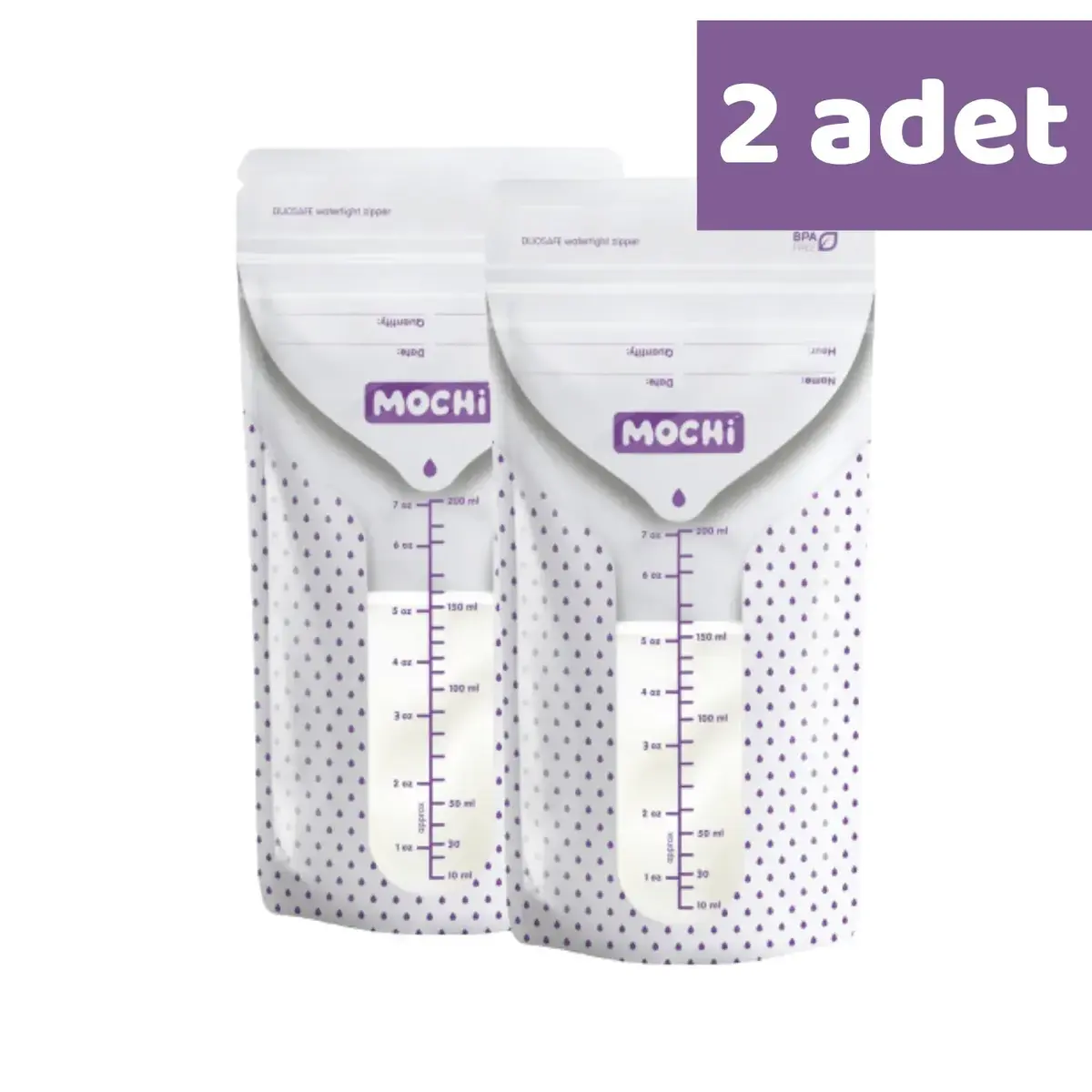 Mochi Anne Sütü Saklama Poşeti 200 ml 50li x 2 Adet