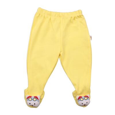 Mini Damla Pantolon Patikli Düz Oyuncaklı Sarı