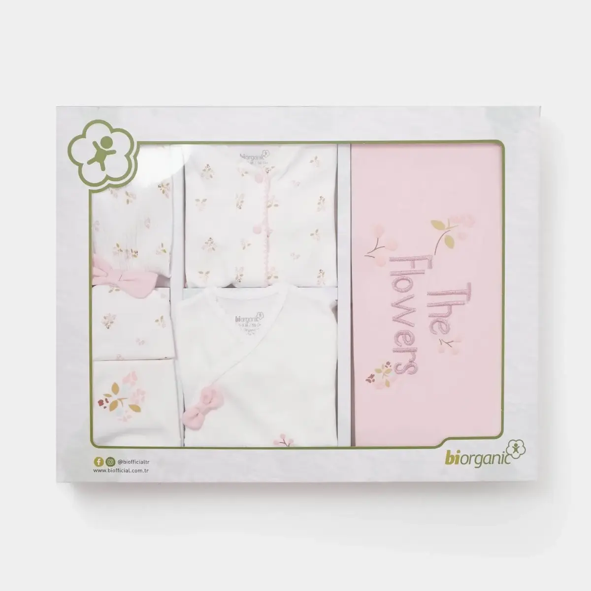 Bibaby Organik Hastane Çıkışı 10lu The Flowers Ekru - Pembe