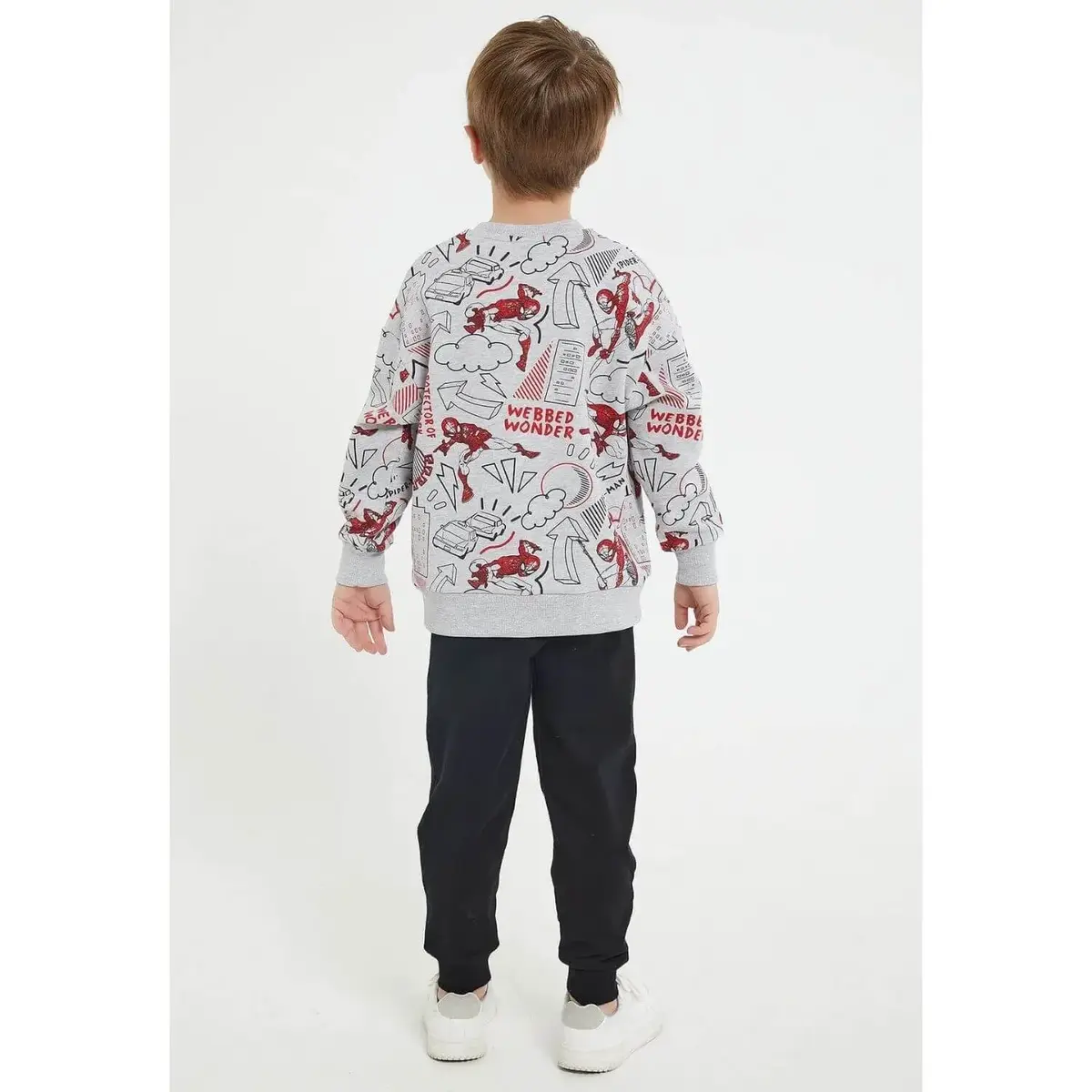 Spider Man Eşofman Takımı Gri Melanj