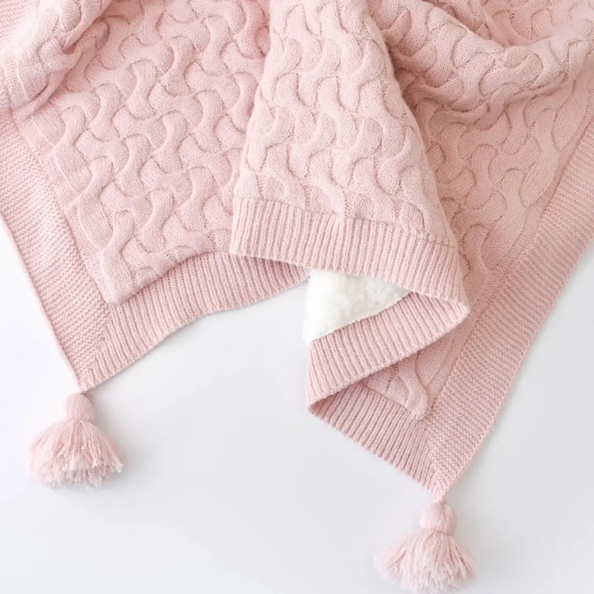 Bibaby Battaniye Hasır Triko Pembe