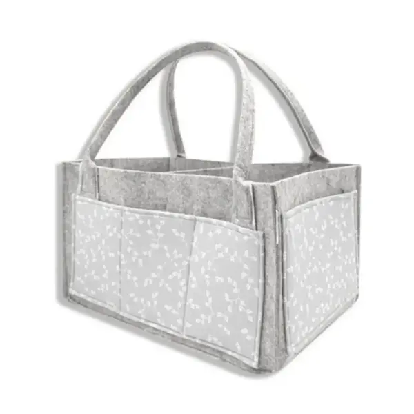 Babyjem Keçe Anne Bebek Bakım Çantası Gri Çiçek