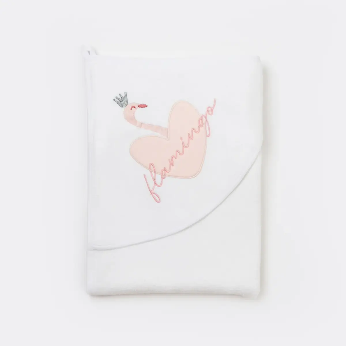Bibaby Organik Havlu Örme Lovely Flamingo Ekru - Pembe
