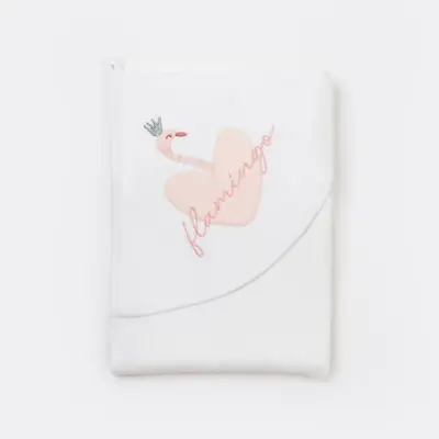 Bibaby Organik Havlu Örme Lovely Flamingo Ekru - Pembe