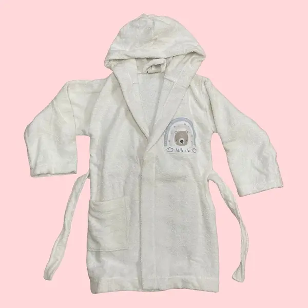 Bibaby Organik Bornoz Little Star Ekru