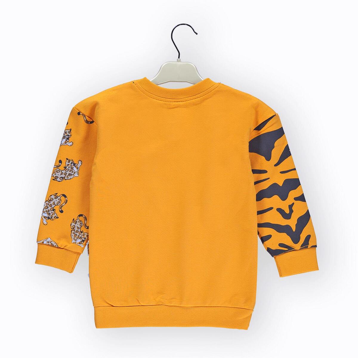 Overdo Sweatshirt Aslan Baskılı Hardal