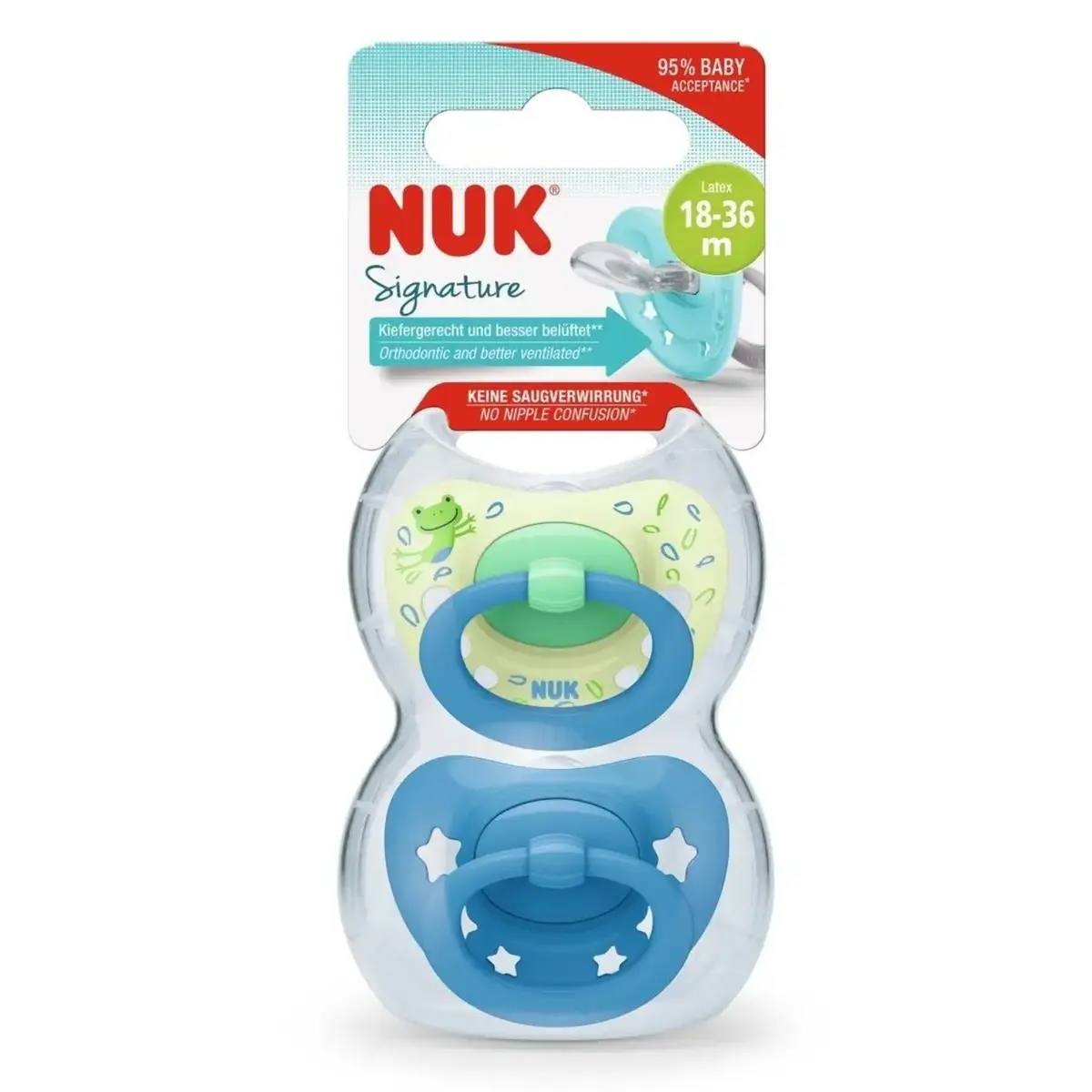 Nuk Signature Silikon Emzik 2li 18-36 Ay Erkek