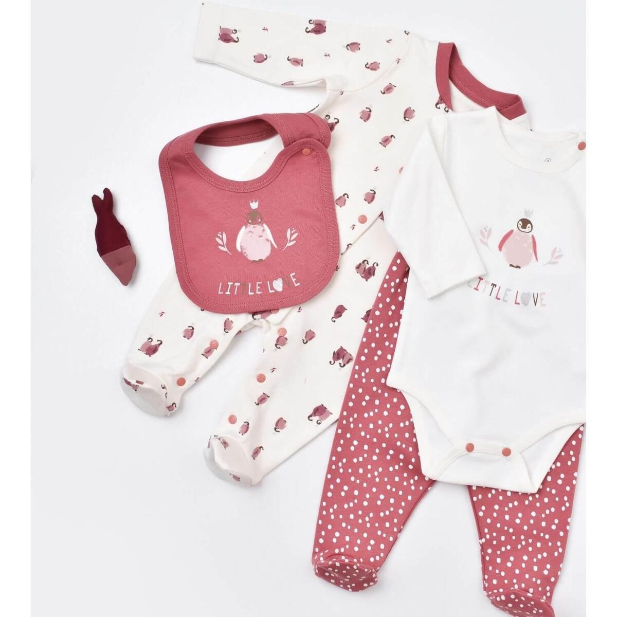 Bibaby Organik Zıbın Takımı Battaniyeli Tüllü Little Love Rose Dry
