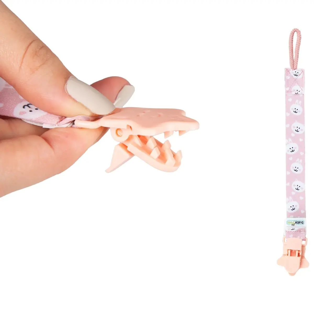 Babyjem Emzik Tutacağı Desenli Pembe Ayıcık