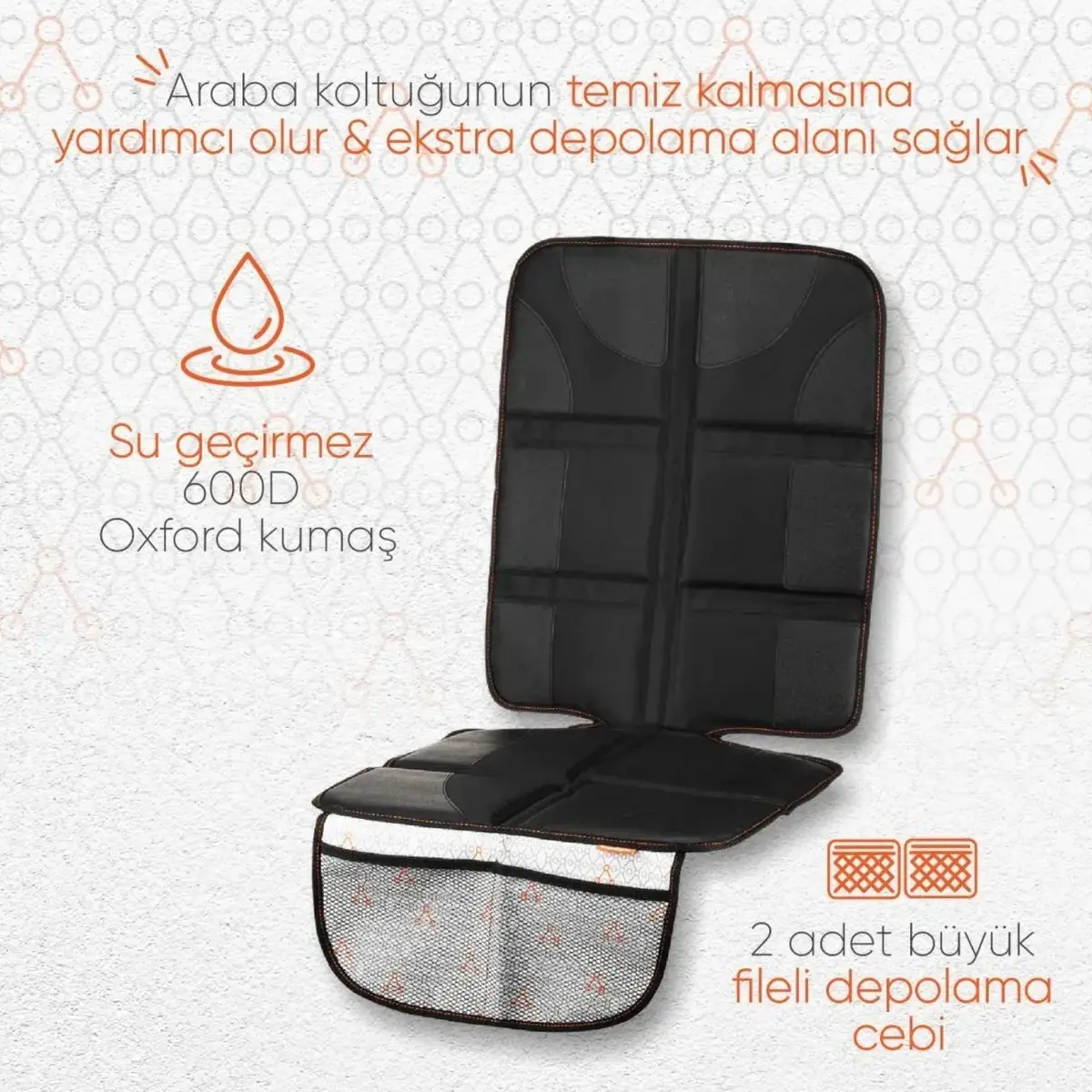 Gezenbebe Kalın Pedli Araba Koltuk Koruyucu