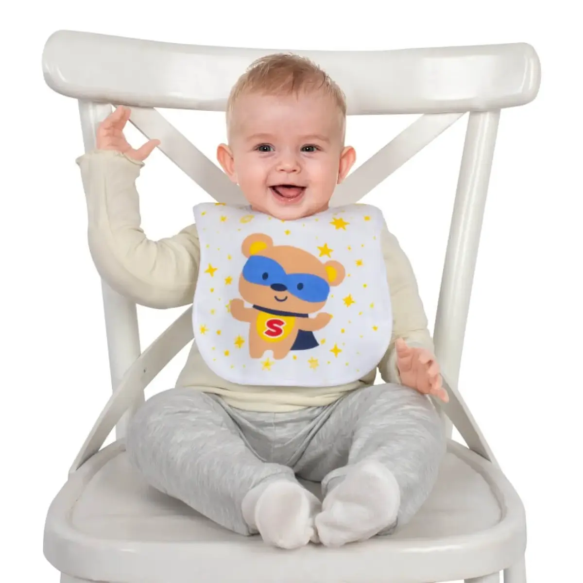 Sevi Bebe Cırtlı Havlu Mama Önlüğü Süper Ayı
