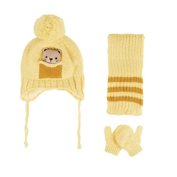 Kitti Eldiven Atkı Bere Takım 0-18 Ay Sarı Asortili