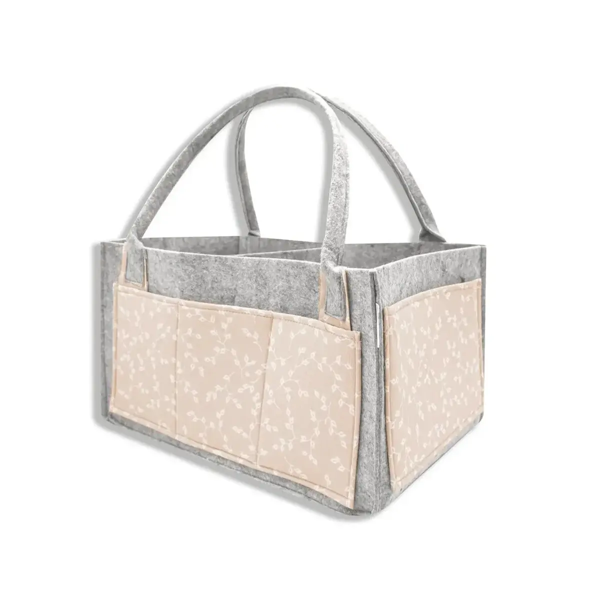 Babyjem Keçe Anne Bebek Bakım Çantası Somon Çiçek Babyjem Keçe Anne Bebek Bakım Çantası Somon Çiçek
