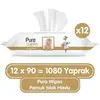 Pure Baby Organik Pamuklu Bebek Islak Havlu 90lı x12