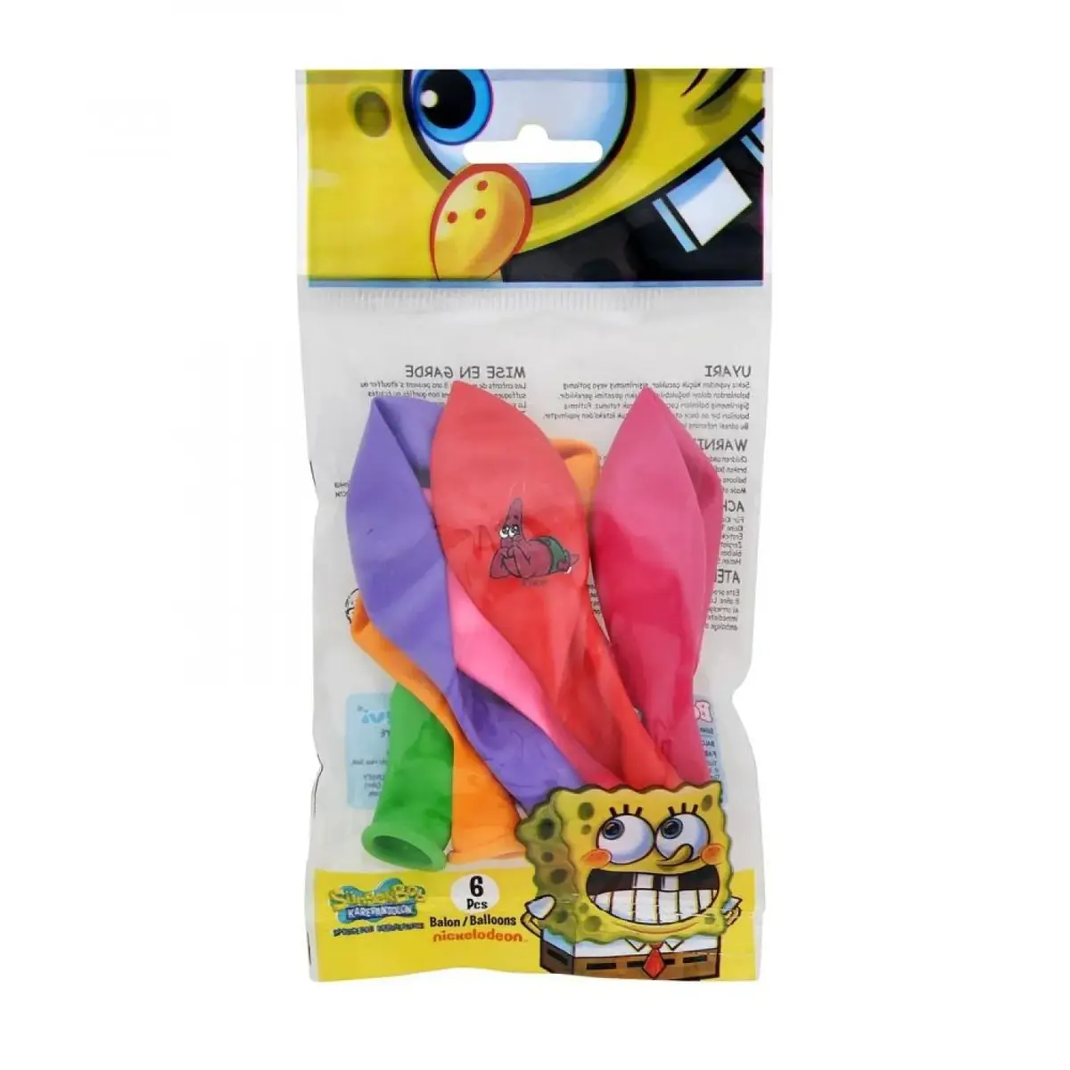 Balon Sponge Bob 6lı