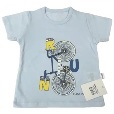 Bibaby T-Shirt Bimboo Bisikletli Mavi